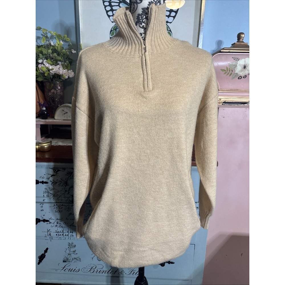 Le Lis Oversized Knit Sweater 1/4 Zip With Pockets‎ Sz XS